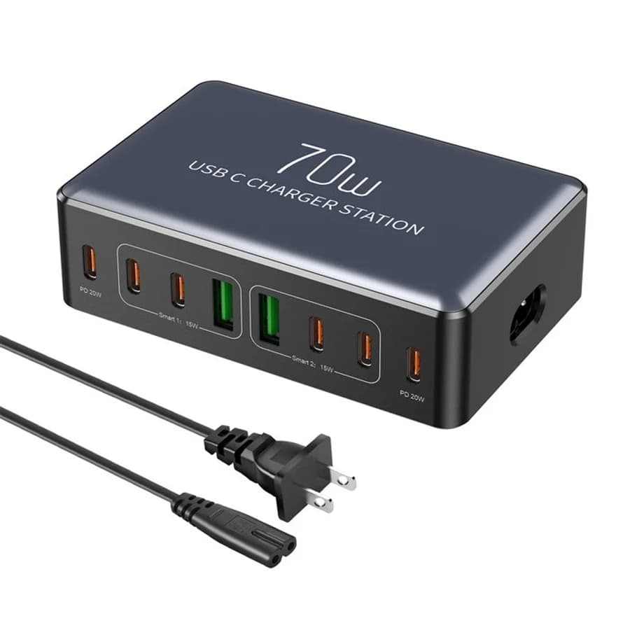 Cargador USB 8 en 1 60W + 22.5W (USB-C x5 / USB-A x3)