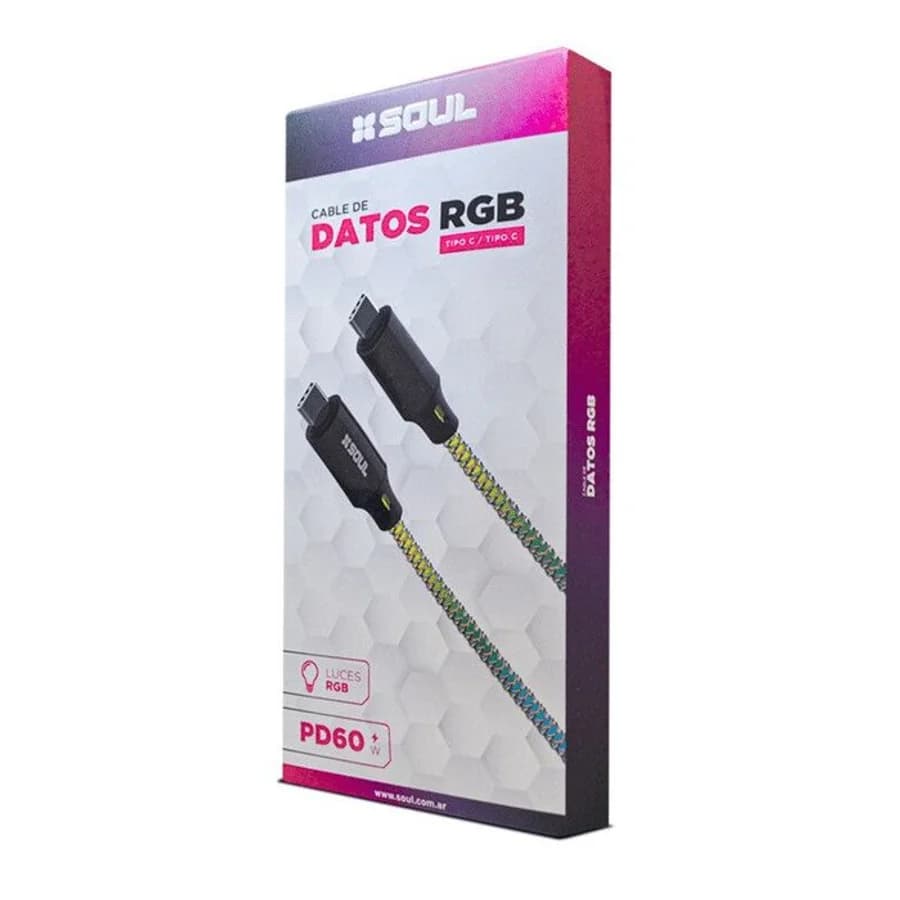 Cable RGB Type-C a Type-C 60W PD