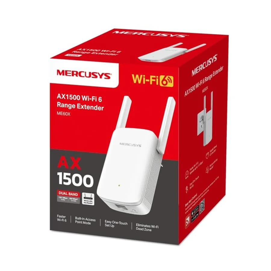 ME60X Range Extender Mercusys AX1500 Wifi 6 2 Antenas