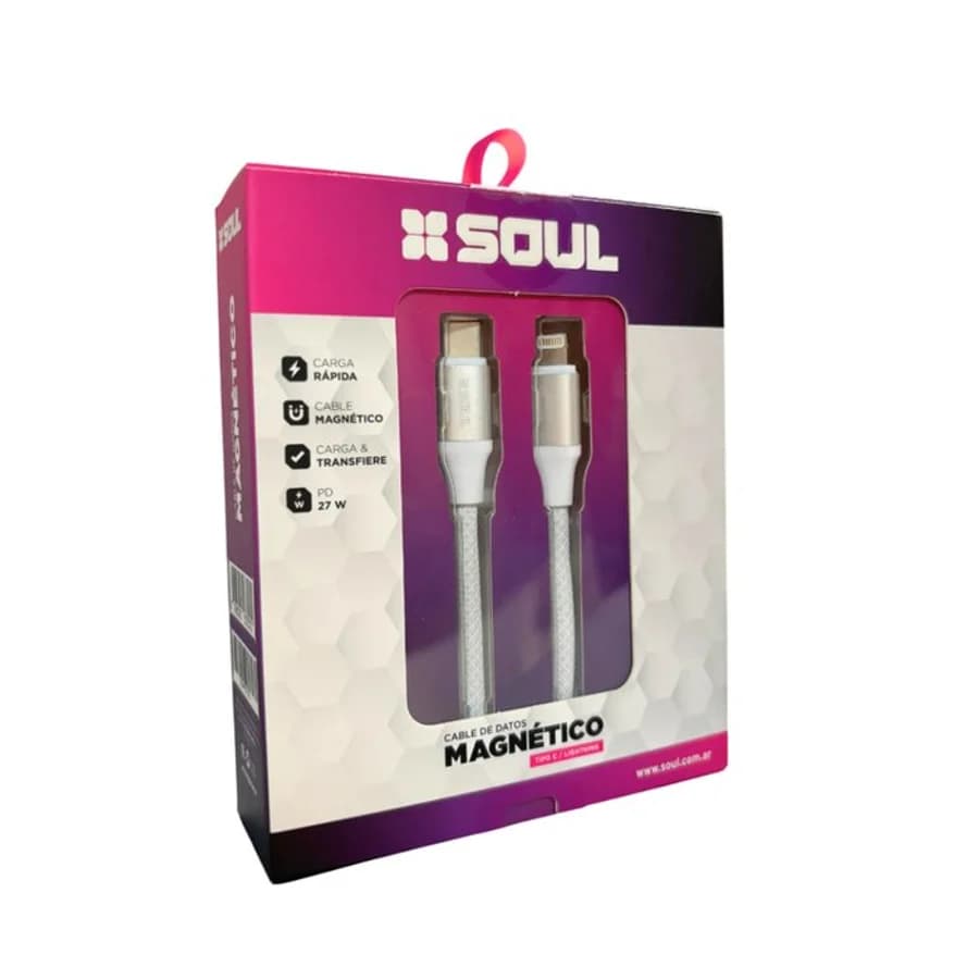 Cable USB Magnético 27W Type-C/Lightning