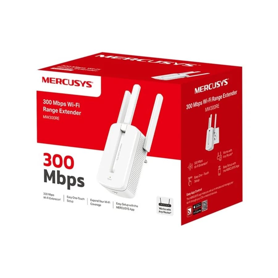 MW300RE Range Extender Mercusys 300Mbps 3 Antenas