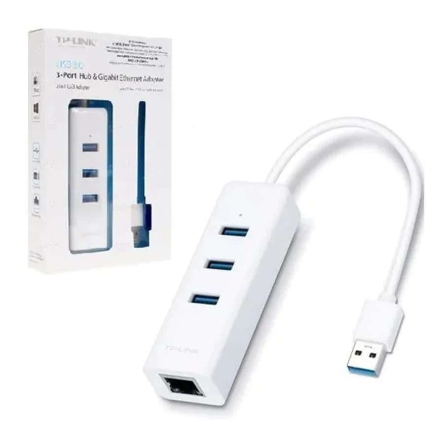 Adaptador USB 3.0 a Ethernet Gigabit RJ45 + Minihub