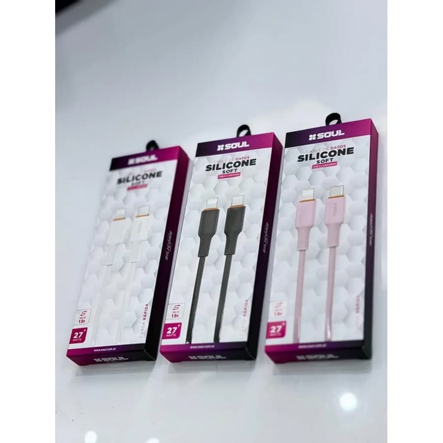 Cable USB Silicone Lightning 1.5mts Blanco