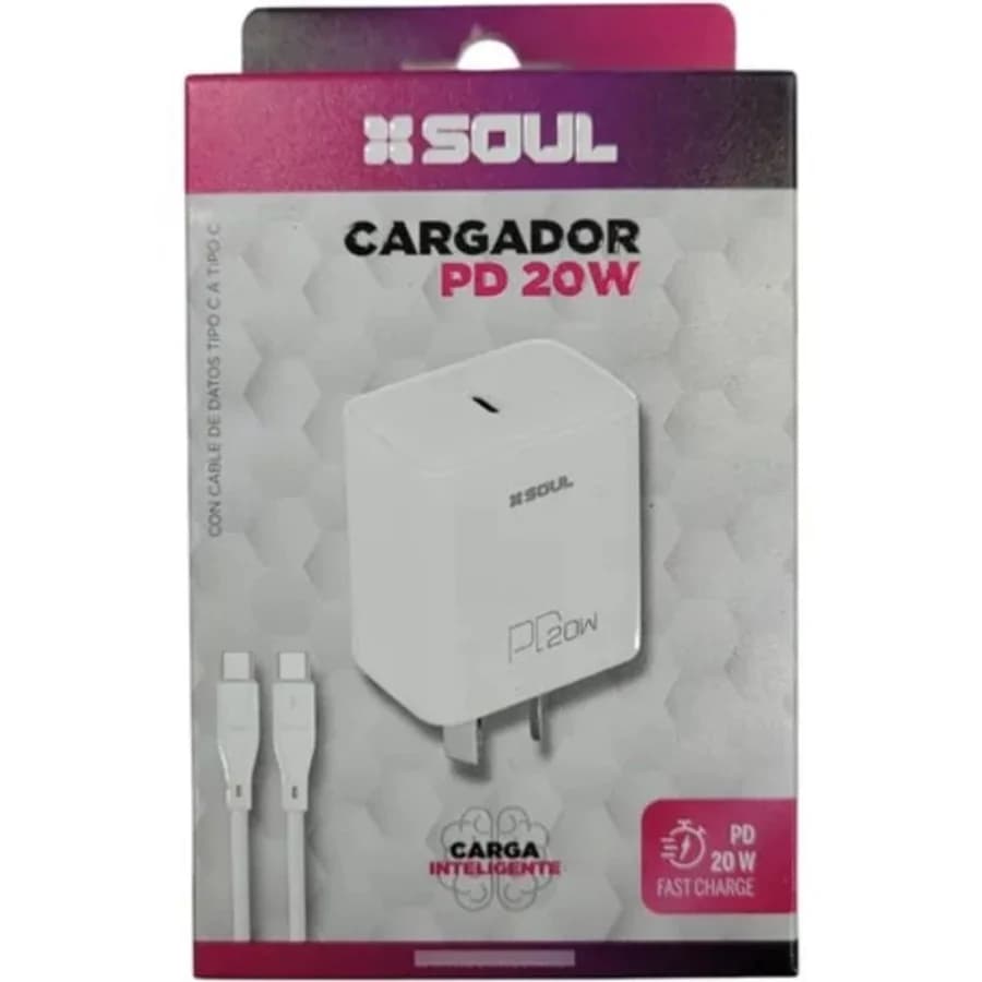 Cargador Viajero PD 20W c/Cable Type-C