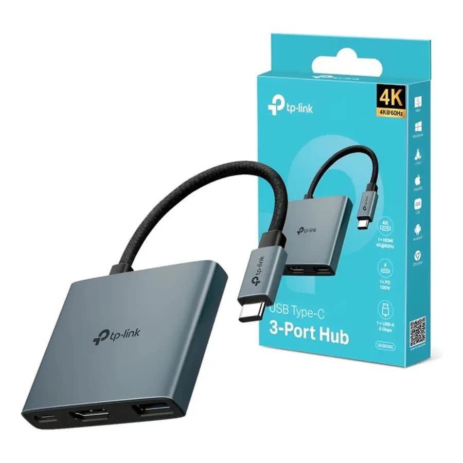 Hub USB-C 3 en 1 HDMI/USB/USB-C
